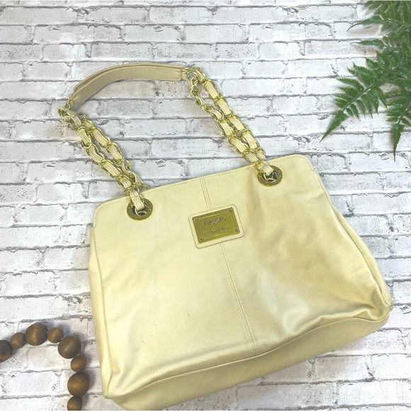Nicole Women’s Chain Strap Faux Leather Soft Handbag Cream Neutral Soft Dressy - Picture 1 of 15
